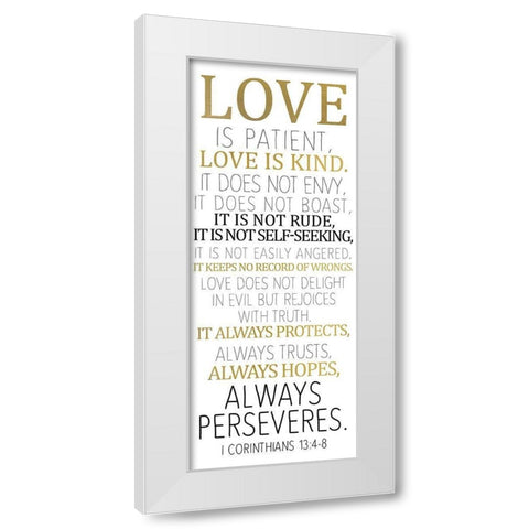 Love Is White Modern Wood Framed Art Print by Kimberly, Allen