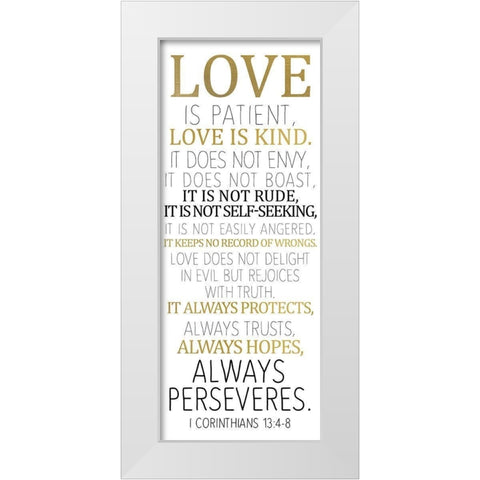 Love Is White Modern Wood Framed Art Print by Kimberly, Allen
