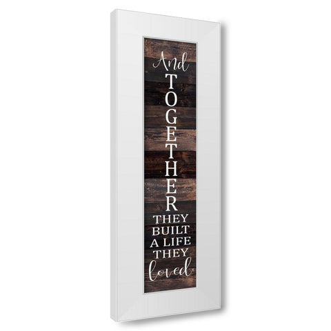 And Together They Built White Modern Wood Framed Art Print by Kimberly, Allen