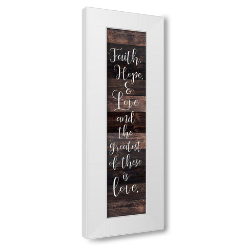 Faith Hope Love White Modern Wood Framed Art Print by Kimberly, Allen