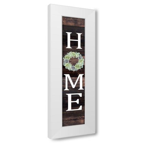 Home Succulent Wreath White Modern Wood Framed Art Print by Kimberly, Allen
