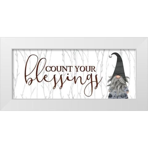 Count Your Blessings White Modern Wood Framed Art Print by Kimberly, Allen