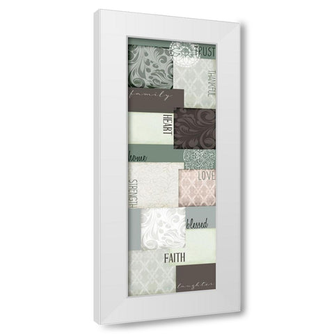 Faith Patchwork Panel White Modern Wood Framed Art Print by Allen, Kimberly