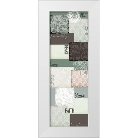 Faith Patchwork Panel White Modern Wood Framed Art Print by Allen, Kimberly