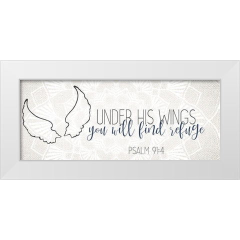 Psalm Wings White Modern Wood Framed Art Print by Allen, Kimberly
