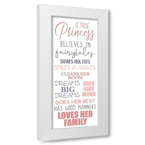 Princess Rules B White Modern Wood Framed Art Print by Allen, Kimberly
