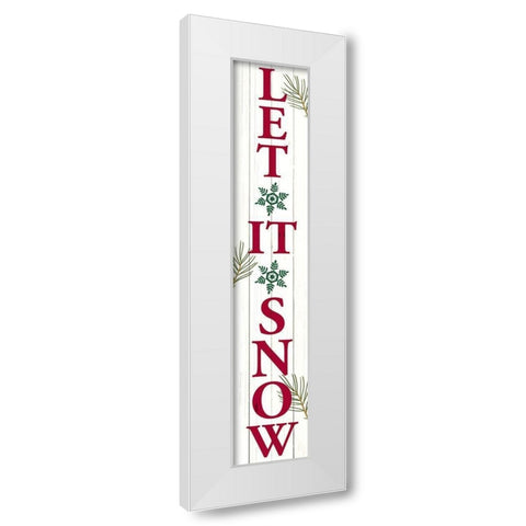 Let it Snow Porch Sign White Modern Wood Framed Art Print by Allen, Kimberly