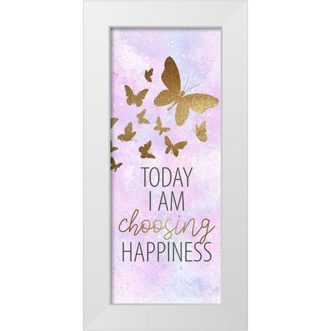 Be Butterflies 1 White Modern Wood Framed Art Print by Allen, Kimberly