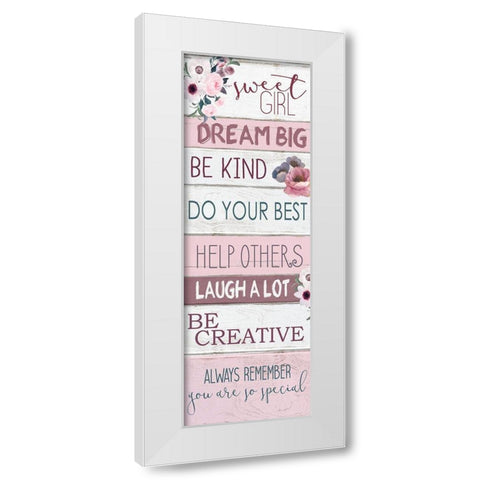 Sweet Girl 1 White Modern Wood Framed Art Print by Allen, Kimberly