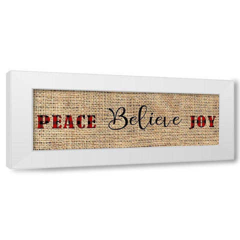 Peace Belive Plaid White Modern Wood Framed Art Print by Allen, Kimberly