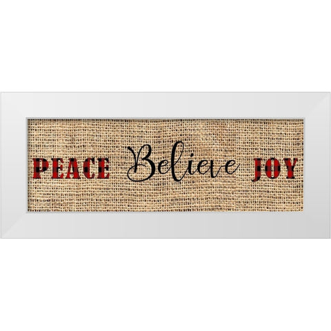 Peace Belive Plaid White Modern Wood Framed Art Print by Allen, Kimberly