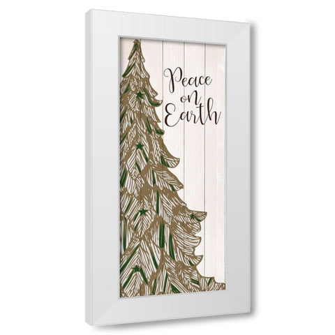 Peace on Earth Tree White Modern Wood Framed Art Print by Allen, Kimberly