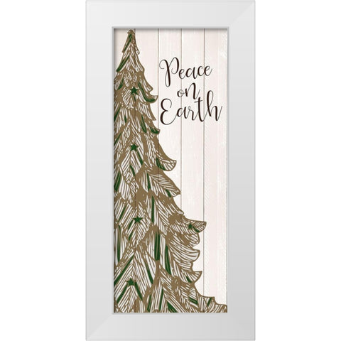 Peace on Earth Tree White Modern Wood Framed Art Print by Allen, Kimberly