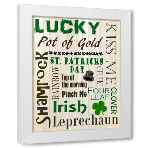 St Patricks Day White Modern Wood Framed Art Print by Allen, Kimberly