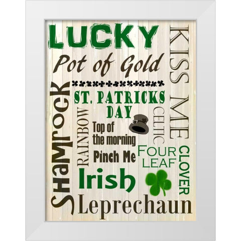 St Patricks Day White Modern Wood Framed Art Print by Allen, Kimberly
