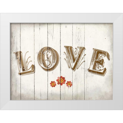 Love White Modern Wood Framed Art Print by Allen, Kimberly