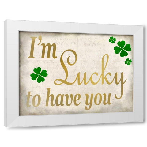Im Lucky White Modern Wood Framed Art Print by Allen, Kimberly
