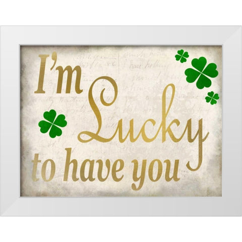 Im Lucky White Modern Wood Framed Art Print by Allen, Kimberly
