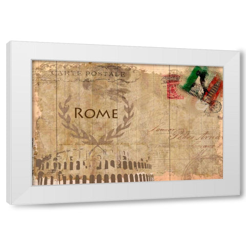 Postcard Rome White Modern Wood Framed Art Print by Allen, Kimberly