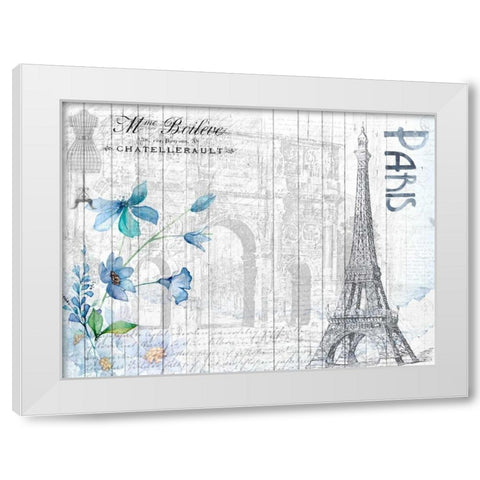 Blue Day Paris White Modern Wood Framed Art Print by Allen, Kimberly