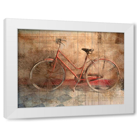 Rusty Bicycle White Modern Wood Framed Art Print by Allen, Kimberly