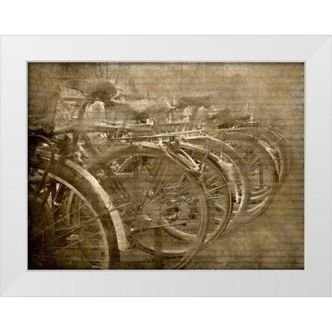 Bicycles White Modern Wood Framed Art Print by Allen, Kimberly