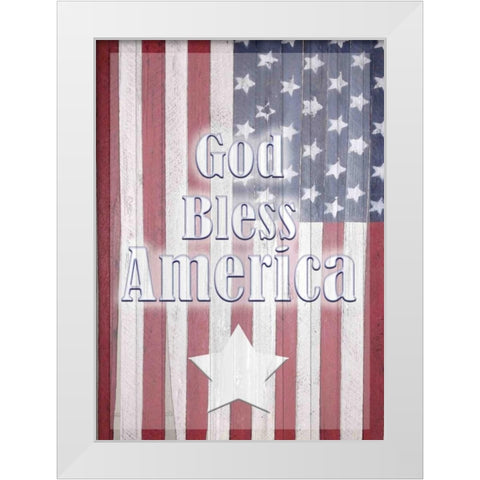 God Bless America White Modern Wood Framed Art Print by Allen, Kimberly
