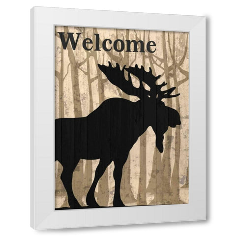 Welcome To The Lodge White Modern Wood Framed Art Print by Allen, Kimberly