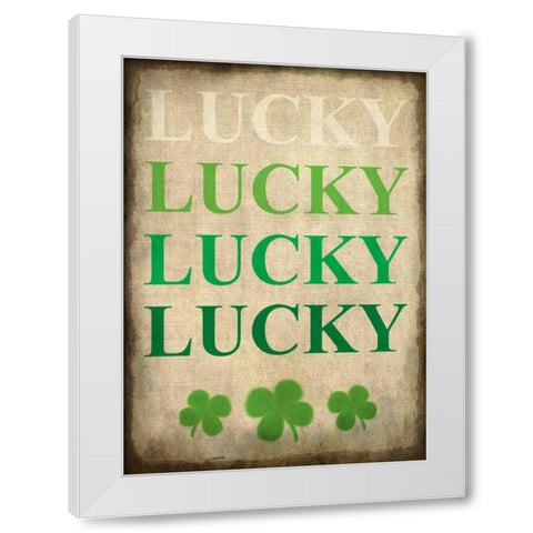 LUCKY LUCKY White Modern Wood Framed Art Print by Allen, Kimberly
