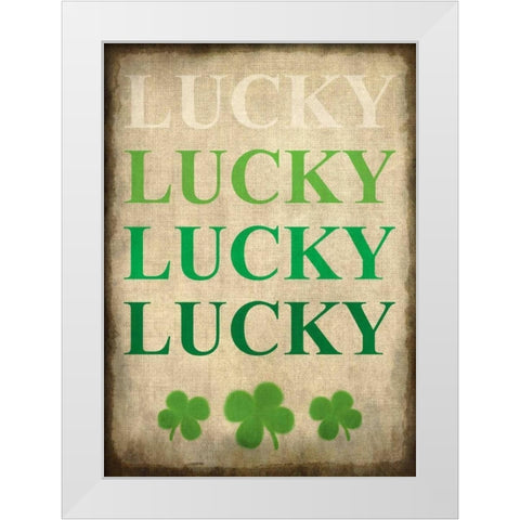 LUCKY LUCKY White Modern Wood Framed Art Print by Allen, Kimberly