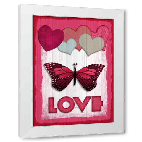 Valentines Day Love White Modern Wood Framed Art Print by Allen, Kimberly