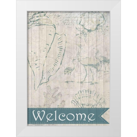 Coastal Shells White Modern Wood Framed Art Print by Allen, Kimberly