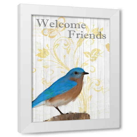 Bluebird Day White Modern Wood Framed Art Print by Allen, Kimberly