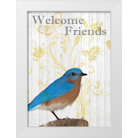 Bluebird Day White Modern Wood Framed Art Print by Allen, Kimberly