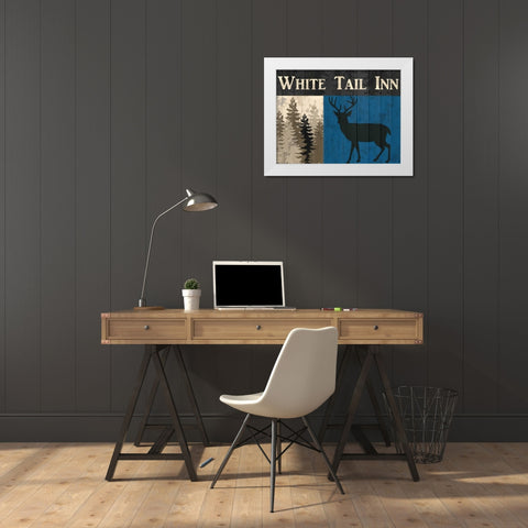 White Tail Inn White Modern Wood Framed Art Print by Allen, Kimberly