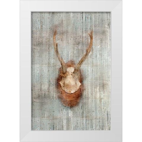 Antlers 1 White Modern Wood Framed Art Print by Allen, Kimberly