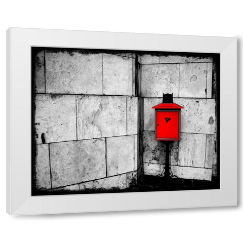Red Mailbox White Modern Wood Framed Art Print by Allen, Kimberly