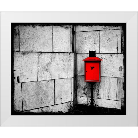Red Mailbox White Modern Wood Framed Art Print by Allen, Kimberly