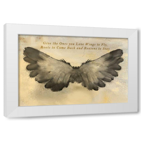 In Flight Quote White Modern Wood Framed Art Print by Allen, Kimberly