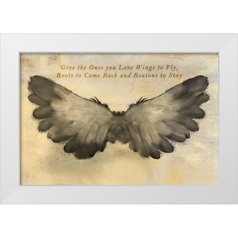 In Flight Quote White Modern Wood Framed Art Print by Allen, Kimberly