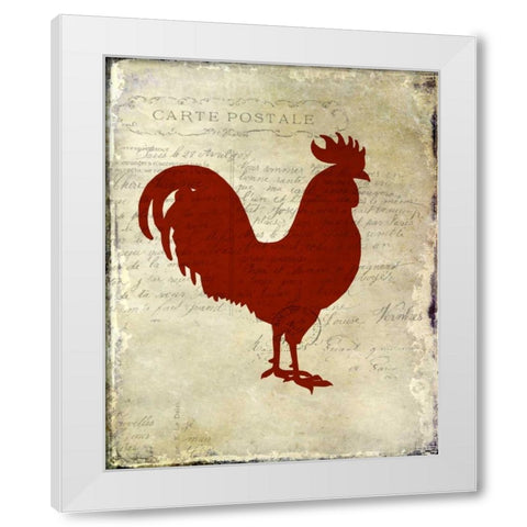 Rooster Silhouette 1 White Modern Wood Framed Art Print by Allen, Kimberly