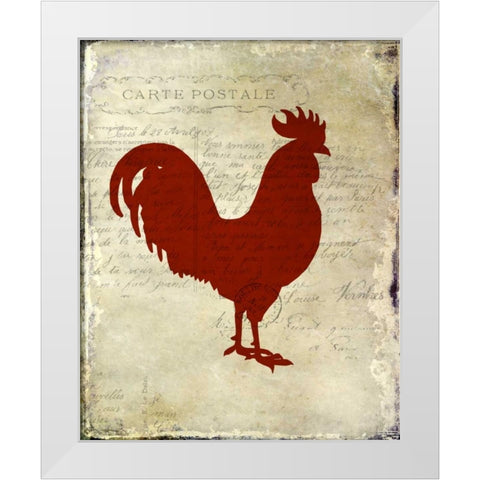 Rooster Silhouette 1 White Modern Wood Framed Art Print by Allen, Kimberly