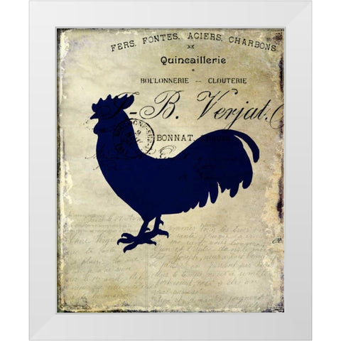 Rooster Silhouette 2 White Modern Wood Framed Art Print by Allen, Kimberly