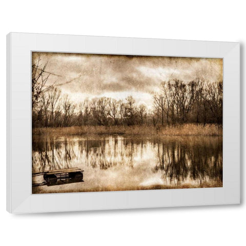 On the River 1 White Modern Wood Framed Art Print by Allen, Kimberly