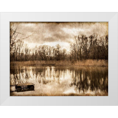 On the River 1 White Modern Wood Framed Art Print by Allen, Kimberly