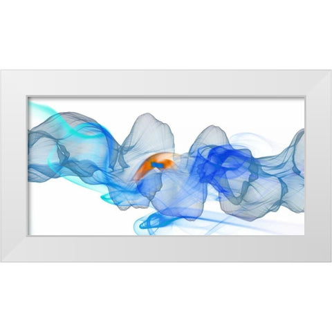 Blue Smoke V2 White Modern Wood Framed Art Print by Allen, Kimberly