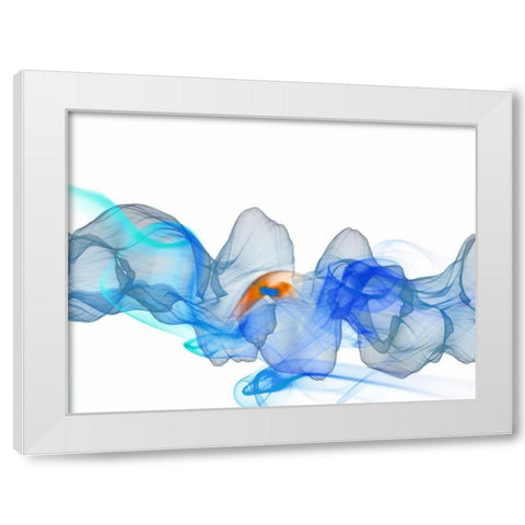 Blue Smoke White Modern Wood Framed Art Print by Allen, Kimberly