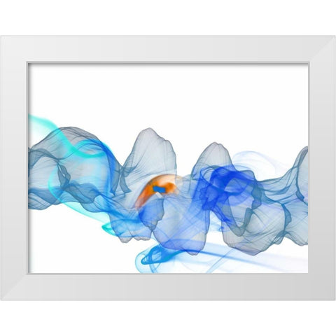 Blue Smoke White Modern Wood Framed Art Print by Allen, Kimberly