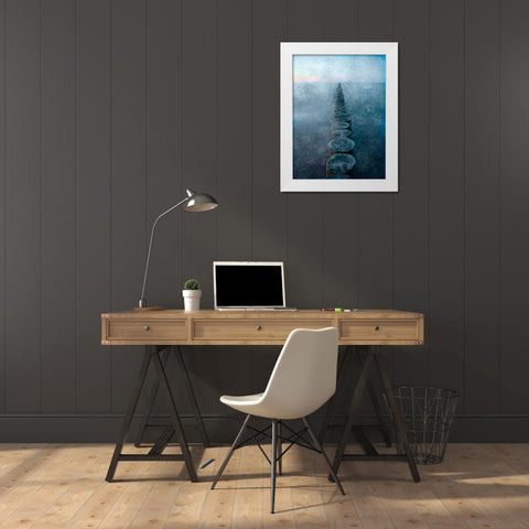 In a Row White Modern Wood Framed Art Print by Allen, Kimberly