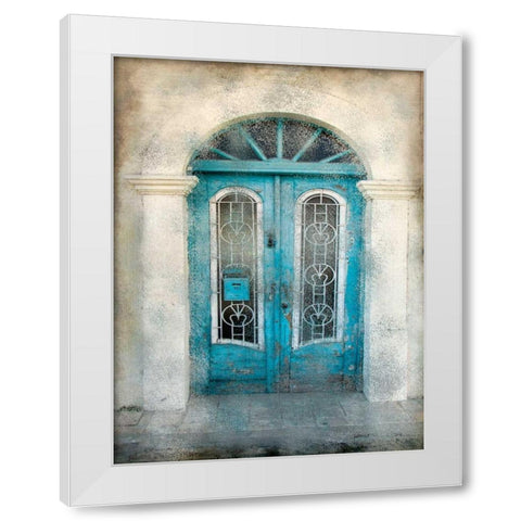 Teal Doorway White Modern Wood Framed Art Print by Allen, Kimberly